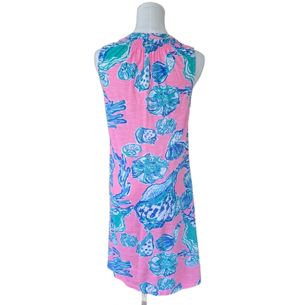 LILLY PULTZER Essie Sleeveless Mini Dress Pink Pout Barefoot Princess Shells XS - Picture 8 of 10